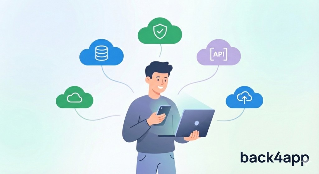 What is a Backend as a Service? Illustration showing how BaaS connects your app to databases, authentication, APIs, and cloud functions